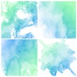 Set of colorful Abstract water color art hand paint background