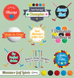 Vector: Vector Set: Miniature Golf Labels and Icons Vector Set: Miniature Golf Labels and Icons