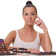 beautiful young girl with cosmetics
