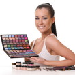 beautiful young girl with cosmetics
