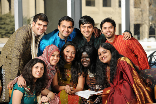 Photo: Group of Diverse College Students wearing their traditional atti Group of Diverse College Students wearing their traditional atti