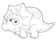 illustration of Cartoon dinosaur outline