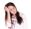 Portrait of a displeased young woman
