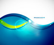 Detailed blue wavy vector abstract background
