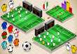 info graphic set of Soccer fields and uniforms in different posi