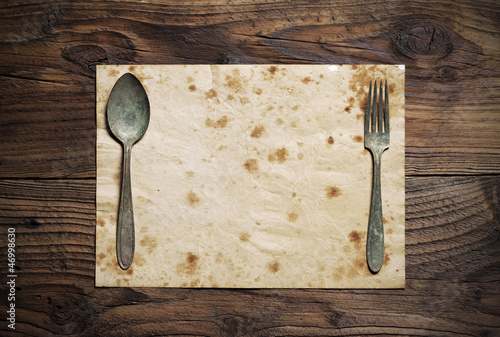 Photo: Old Paper Place Setting, old style Old Paper Place Setting, old style