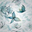 Vektor: Azure Flowers like Butterflies / Surreal seamless pattern Azure Flowers like Butterflies / Surreal seamless pattern
