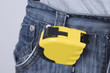 tape measure fixed on jeans