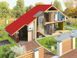 House in a section with garden. Visible home infrastructurei