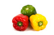 Colored paprika's On White