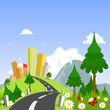 Nature theme from the city in the background