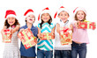 Kids with Christmas presents