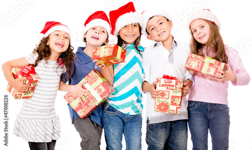 Photo: Children with Christmas presents Children with Christmas presents