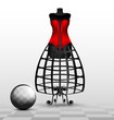 dummy and red corset