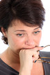 Worried middle aged woman