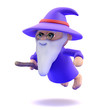 Wizard flies low to the ground