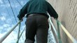 Businessman Walking Upstairs Downtown
