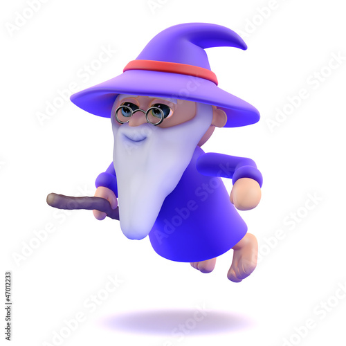 Illustration: Wizard flies low to the ground Wizard flies low to the ground