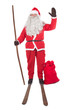 Santa Claus on skis