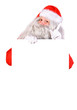 Santa Claus holding a blank sign