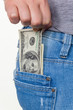 Hand mit Dollar Geldschein