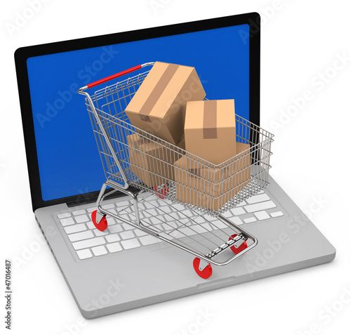 Illustration: Der Online Einkauf Der Online Einkauf