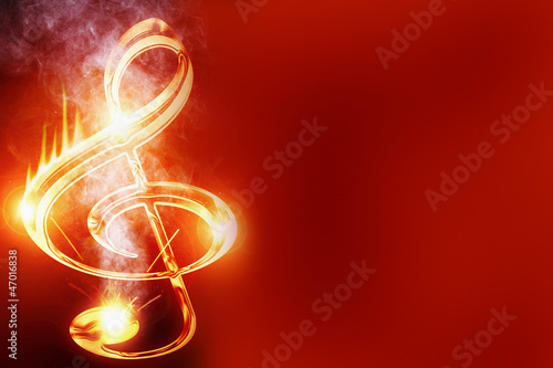 Illustration: Glowing musical note Glowing musical note