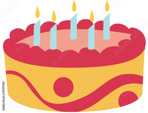 Illustration: birthday cake with lit candles birthday cake with lit candles