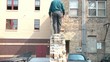 Businessman Walks Narrow Ledge