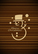 Snowman with plywood background