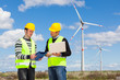 Two Engineers in a Wind Turbine Power Station