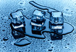 Ice cubes over dark background