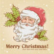 Vektor: Christmas retro postcard with cute smiling Santa Claus Christmas retro postcard with cute smiling Santa Claus
