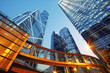 Modern office buildings in  Hong Kong.