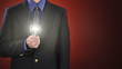Businessman Holding Light Bulb