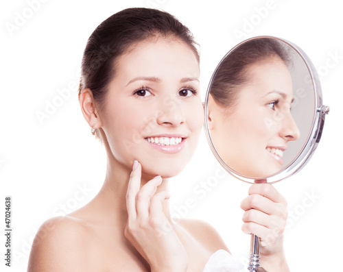 Photo: woman with mirror woman with mirror