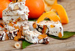 Photo: nougat with nuts, candied orange peels and chocolate nougat with nuts, candied orange peels and chocolate