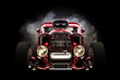 Hotrod with smoke background