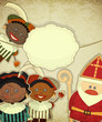 Christmas card with Dutch Santa Claus - Sinterklaas