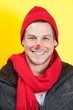 Photo: Man on yellow background Man on yellow background