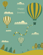 Hot air balloons in the sky.