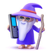 Wizard chats on his old mobile phone