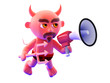 Devil shouts his commands through loudhailer