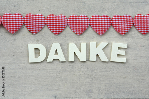 Photo: Dankeschrift mit Herzen Dankeschrift mit Herzen