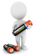 3d white people with a battery