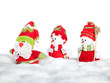Happy winter snowman friends and Santa Claus