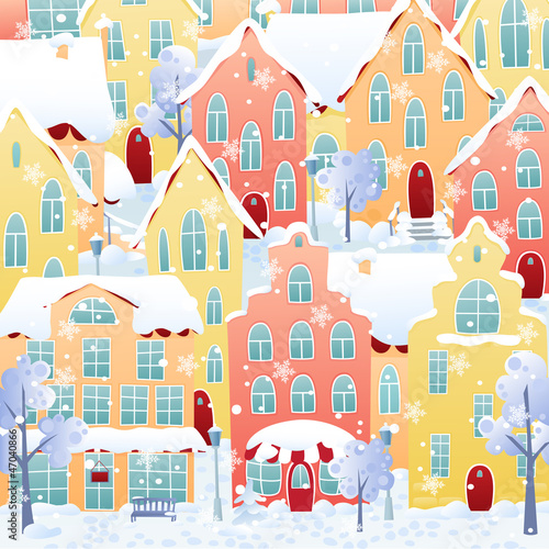 Vector: Winter town Winter town