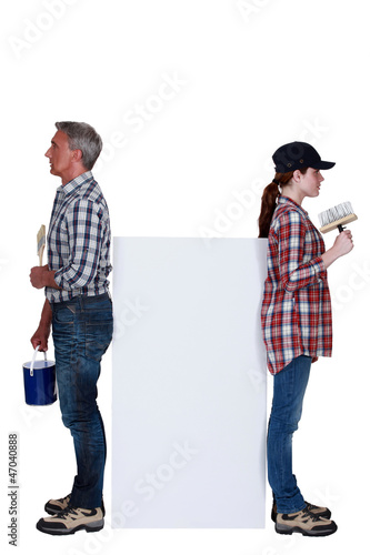 Photo: Two decorators falling-out with each other Two decorators falling-out with each other
