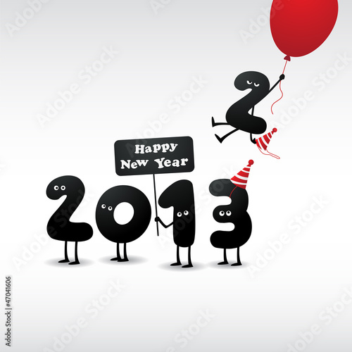 Vector: Funny 2013 New Year's Eve greeting card Funny 2013 New Year's Eve greeting card