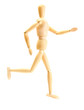 wooden mannequin isolated on white